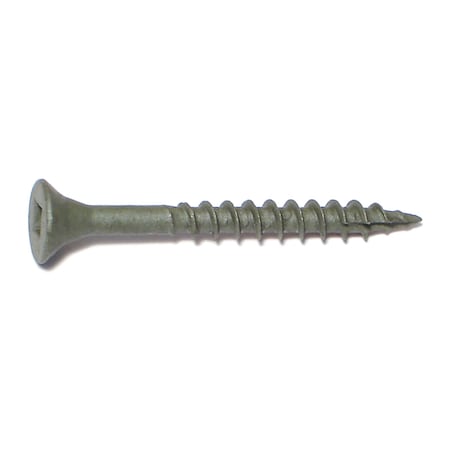 Midwest Fastener Deck Screw, #7 x 1-5/8 in, Steel, Flat Head, Square Drive, 30 PK 30662